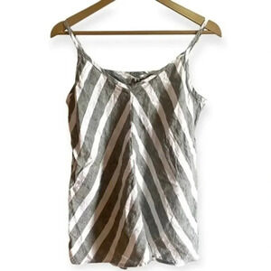 Flax Linen Striped Tank Top